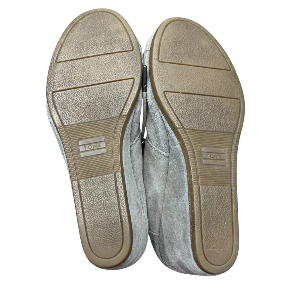 Toms Light Gray Suede Wedge Boots Aztec inside Size 7.5